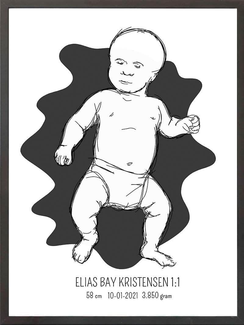 Birth Poster   Fødselsplakat  :  Tumling Lyserød