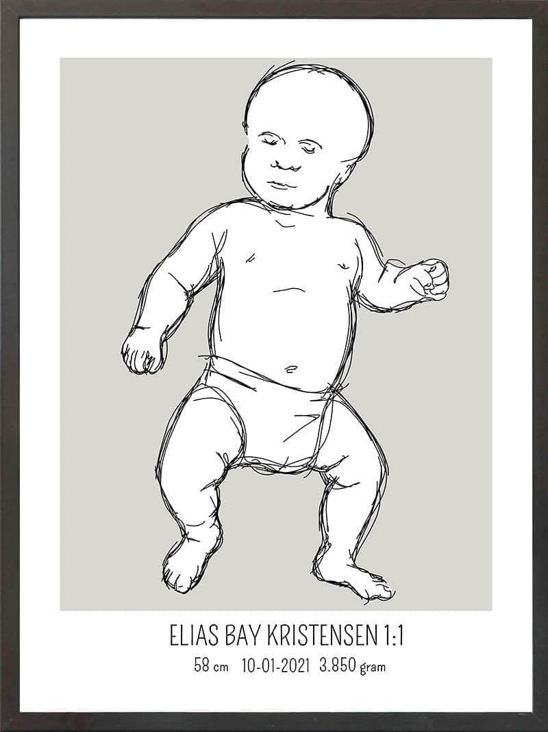 Birth Poster   Fødselsplakat  :  Tumling Lyserød