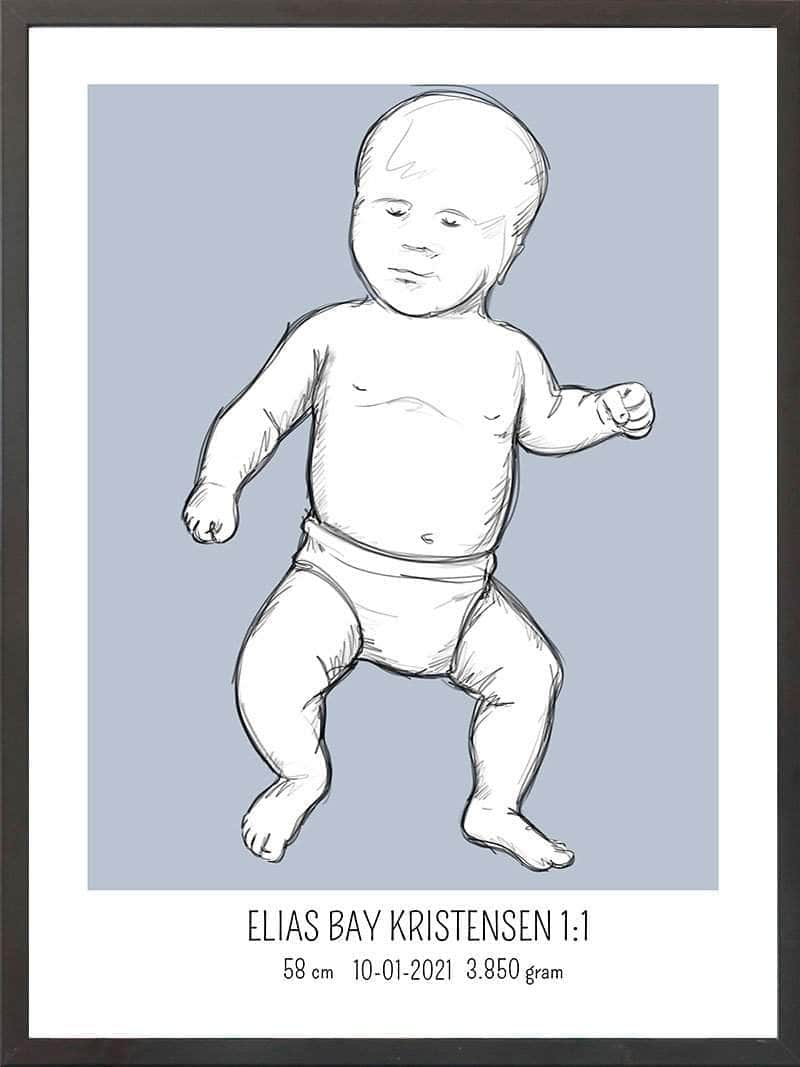 Birth Poster   Fødselsplakat  :  Tumling Lyserød