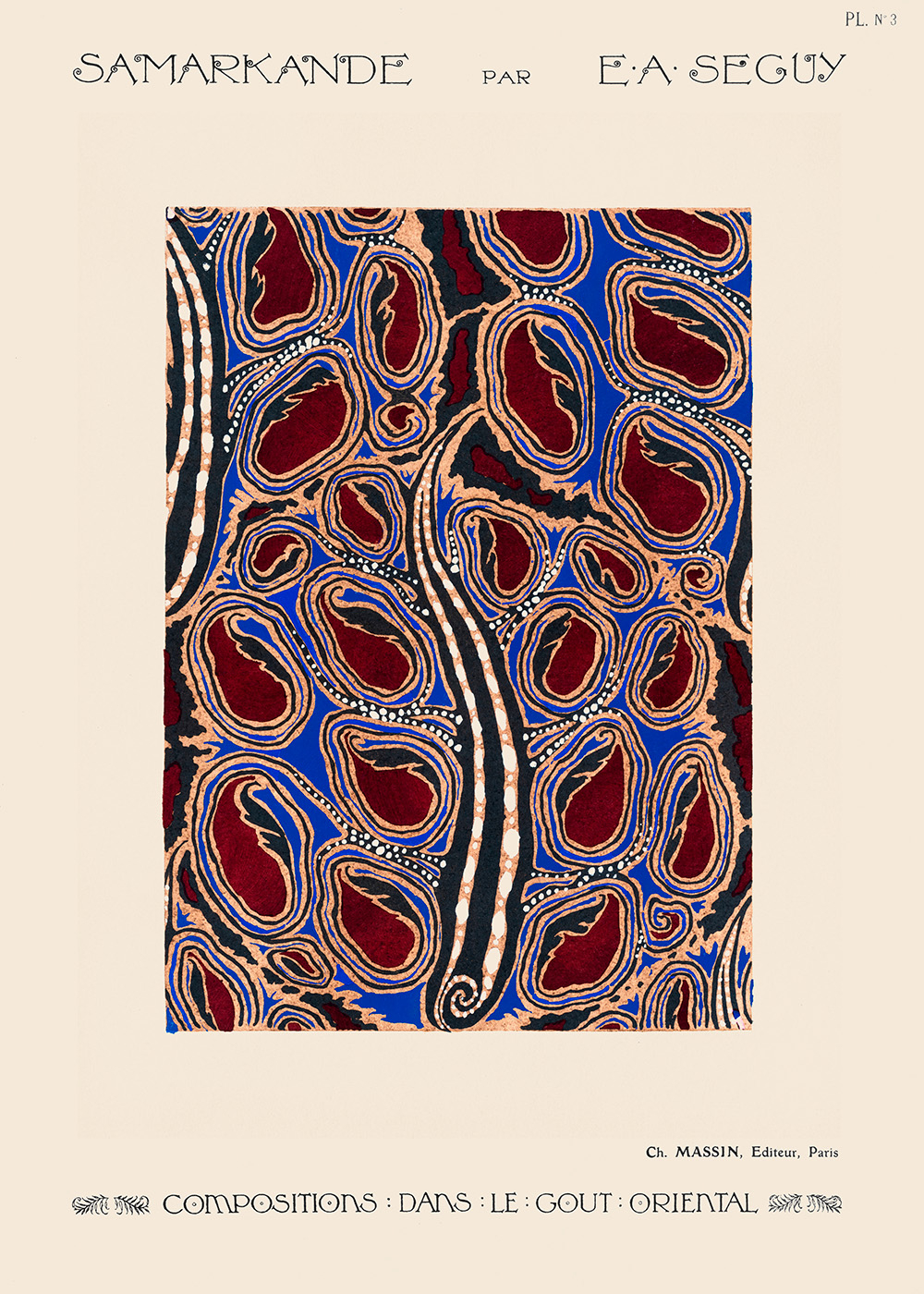 Botanical Pochoir Pattern In Art Deco Style Af Plakatwerket
