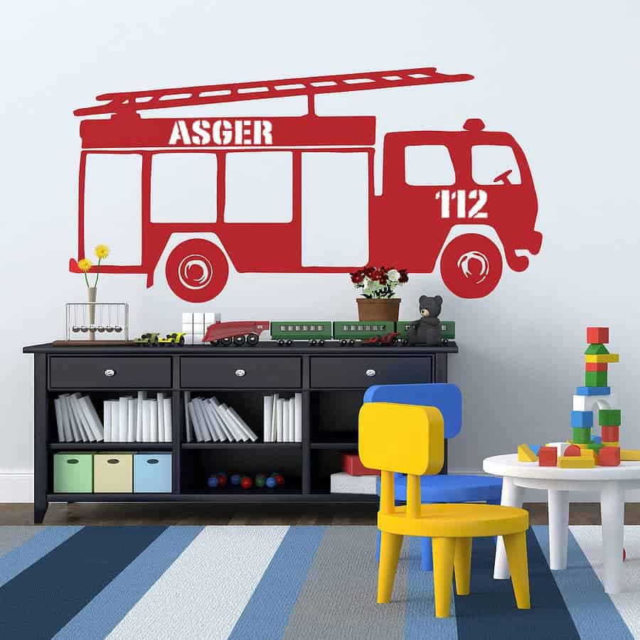 Brandbil Wallsticker