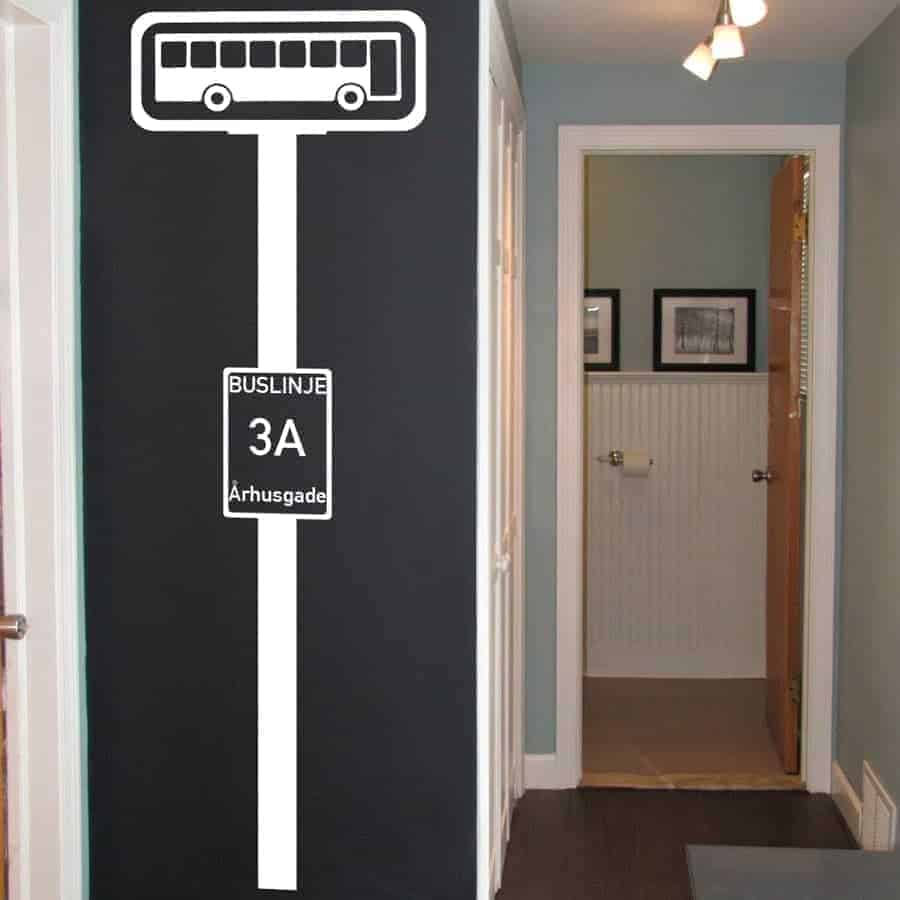 Busskilt Egen Tekst Wallsticker