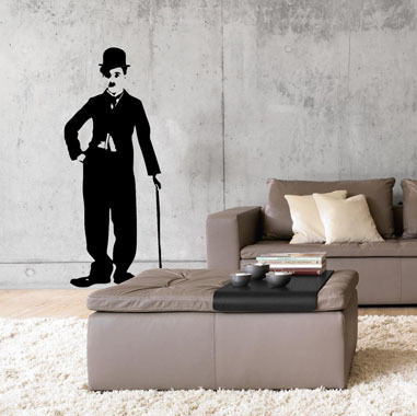 Charlie Chaplin Wallsticker Af Rikke Axelsen  34x82 Cm