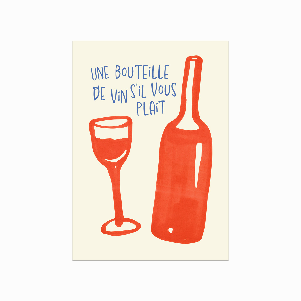 Citat Plakat  Un Bouteille De Vin