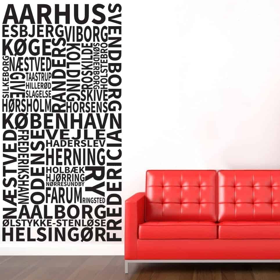 Danske Byer Wallsticker