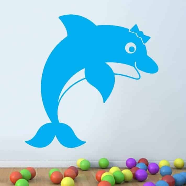 Delfin Med Sløjfe Wallsticker