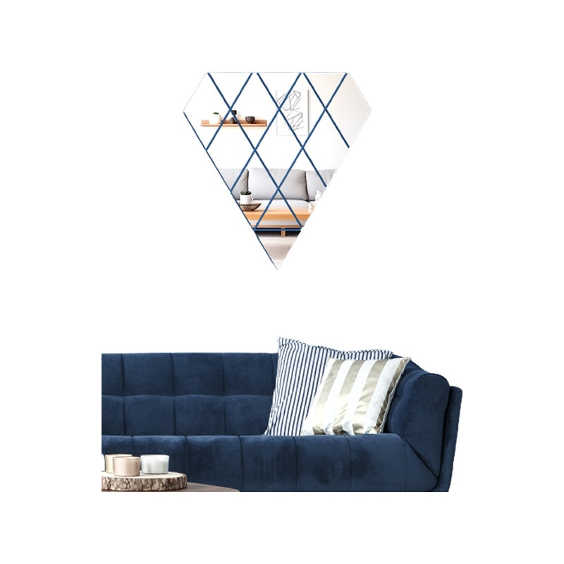 Diamantspejl Wallsticker  Flot Selvklæbende Akryl Spejl Klistermærker  28 4x29 7cm  14 Dele