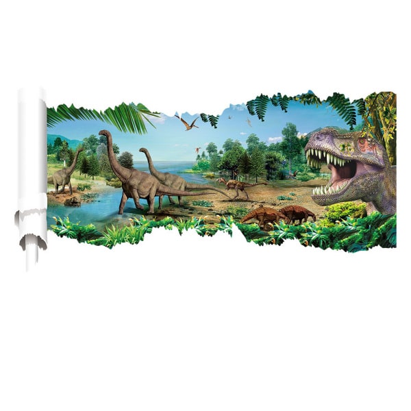 Dinosaurus Wallsticker  Besøg Af  -rex  90x50cm