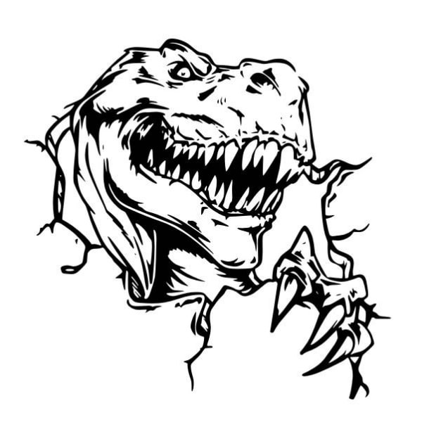 Dinosaurus Wallsticker   -rex Bryder Igennem  57x56cm