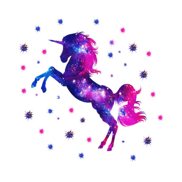 Enhjørning Wallsticker  Stejlende Enhjørning   Lilla Nuancer