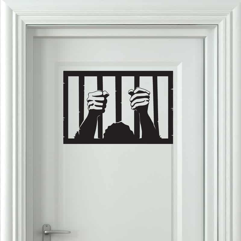 Fange Bag Tremmer Wallsticker