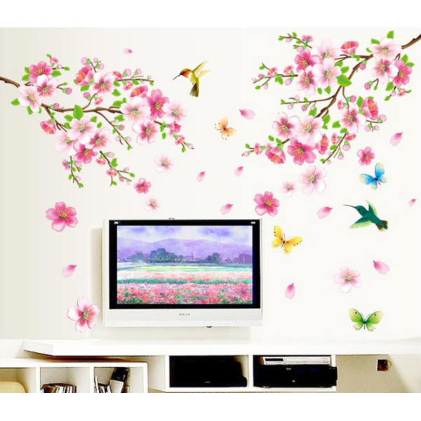Flot Og Elegant Blomster Wallsticker  Blomstervæg