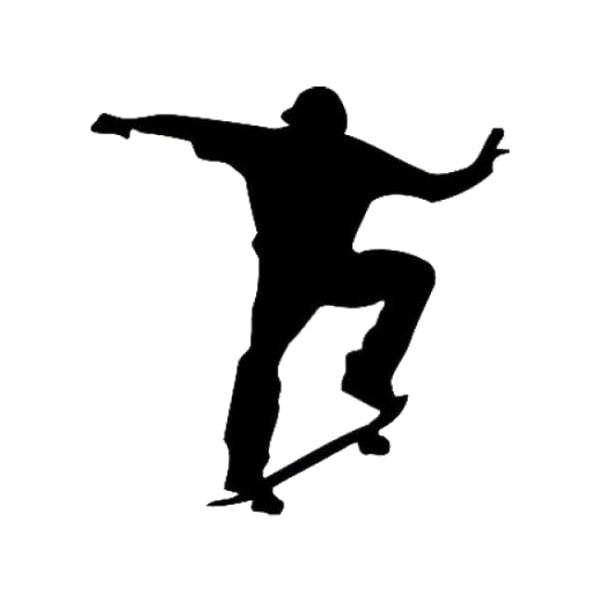 Flot Skater Wallsticker  Sort Hvid Wallsticker Med Skateboarding