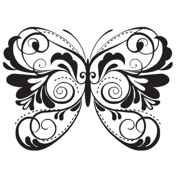 Flot Wallsticker Med En Stor Og Smuk Sommerfugl  59x43cm