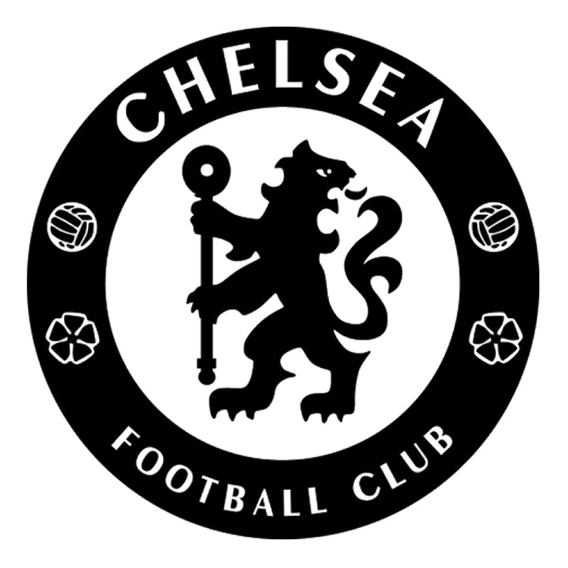 Fodbold Wallsticker  Stort Chelsea Logo  60x60cm  Sort