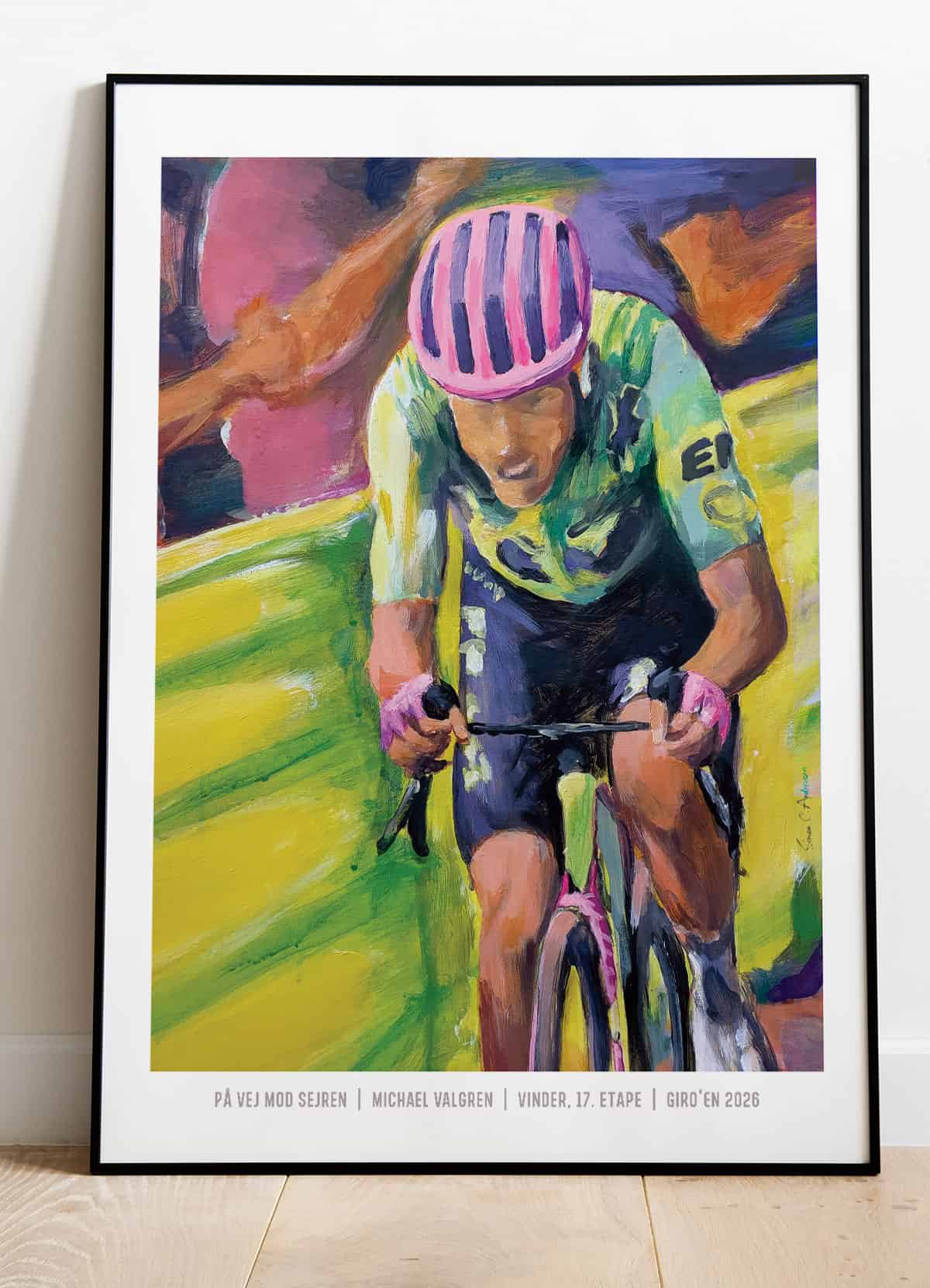 Giro   Italia-plakat  På Vej Mod Sejren Michael Valgren 21   29    A4  Kr  199 -