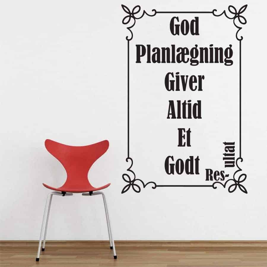 God Planlægning Wallsticker