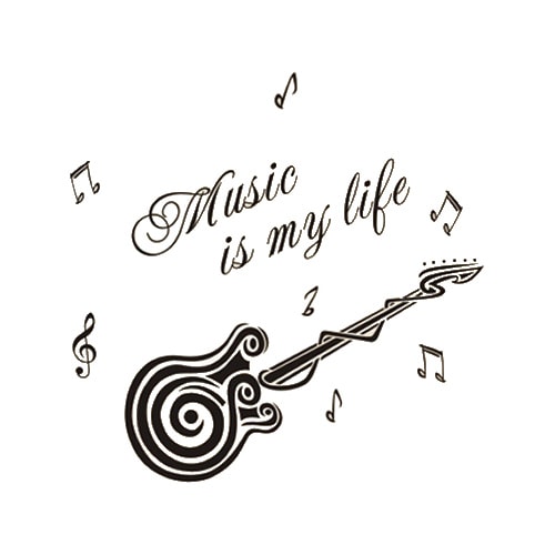 Guitar Wallsticker  Music Is My Life