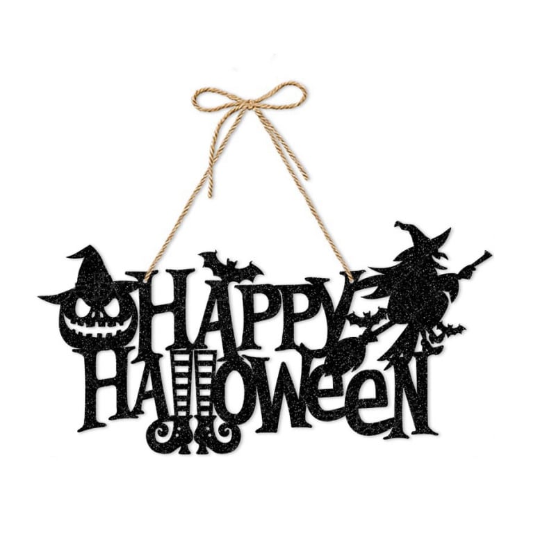 Hængende Halloween Vægdekoration  Happy Halloween Skilt  41cm