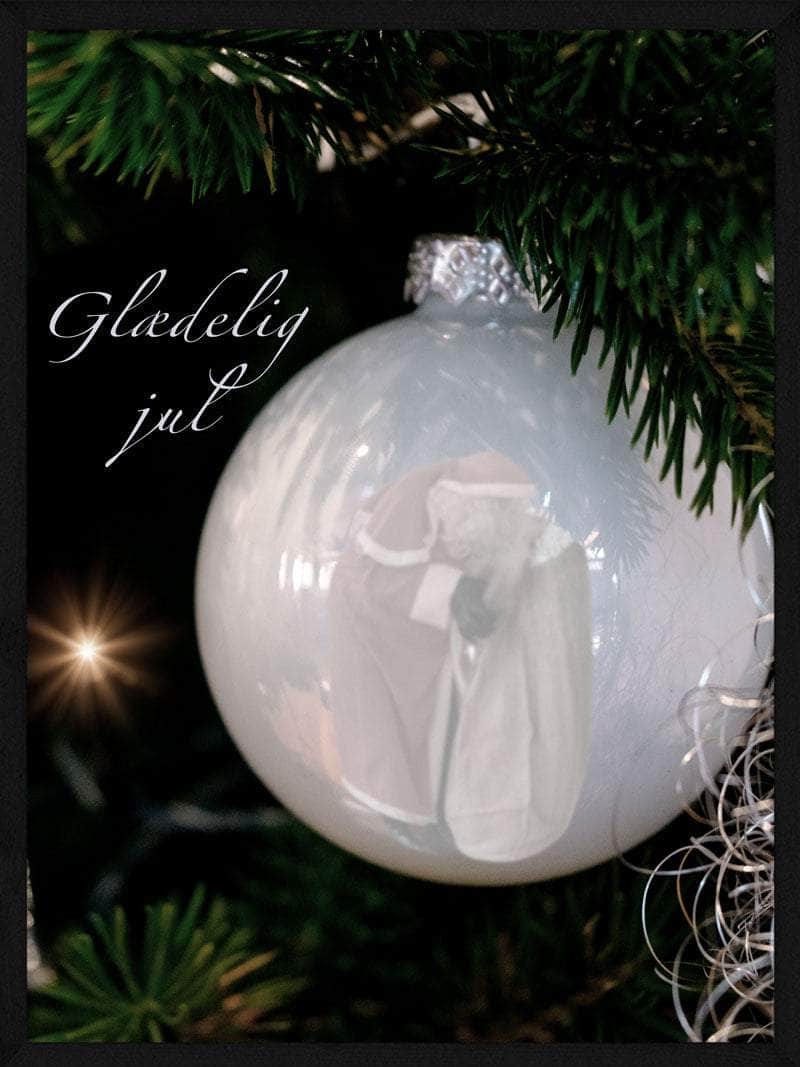 Hvid Julekugle Juleplakat