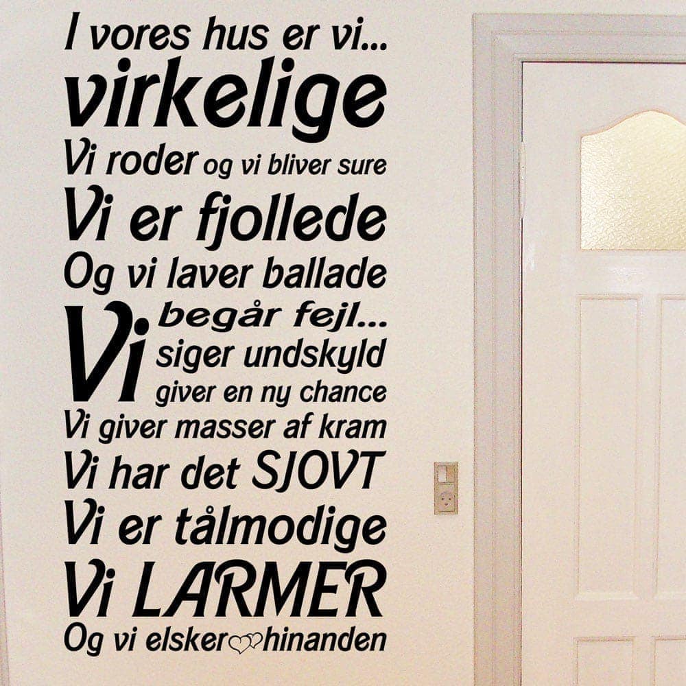 Vores Hus Wallsticker
