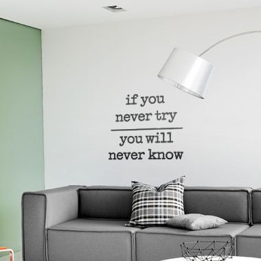 If You Never Try Wallsticker Af Alan Smithee  41x49 Cm
