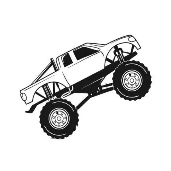 Kæmpe Monstertruck Wallsticker  Op Ad Bakke  81x102cm