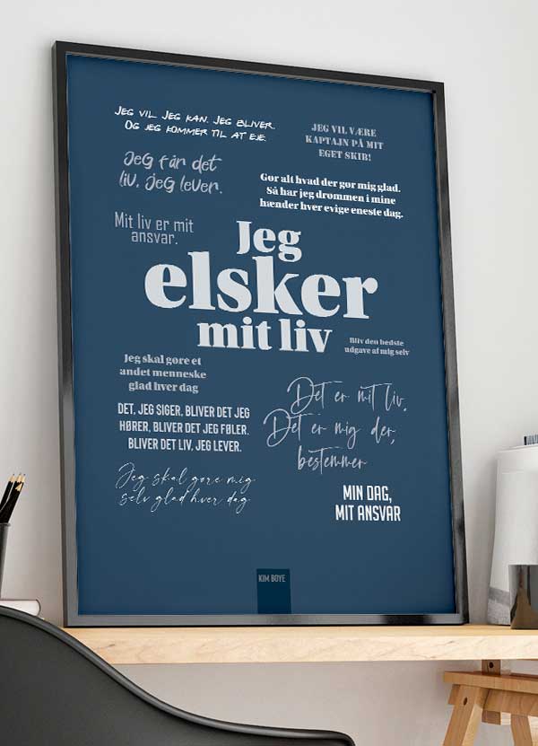 Kim Boye-citatplakat Blå 21   29    A4  Kr  199 -
