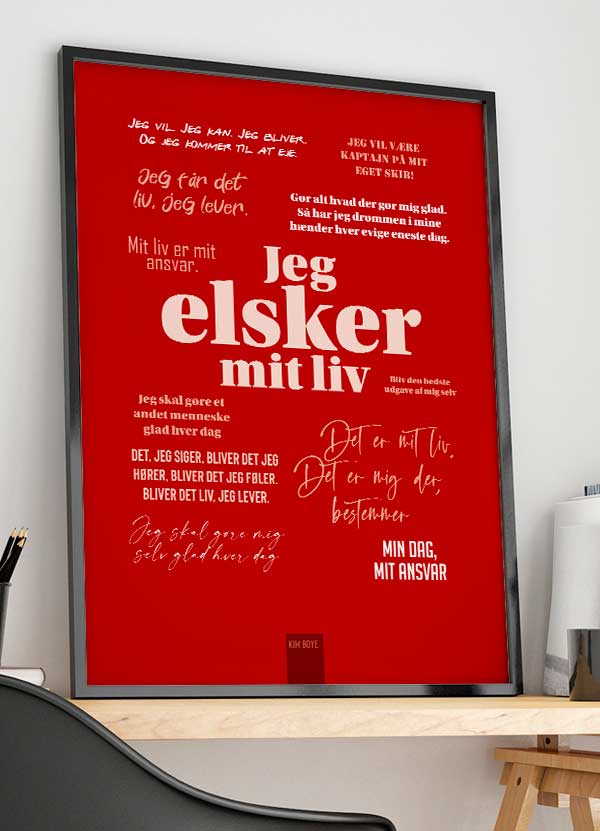 Kim Boye-citatplakat Rød 21   29    A4  Kr  199 -