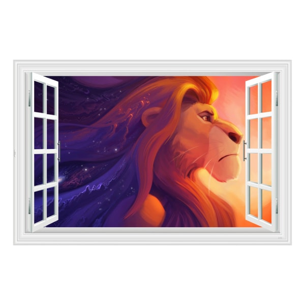 Løvernes Konge Wallsticker  Vindue Med Mufasa  60x90cm