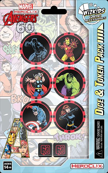 Marvel Heroclix Avengers 60th Anniversary Dice   Token Pack