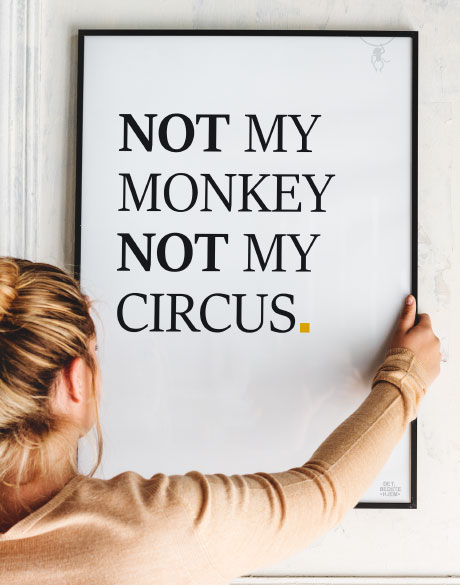 Not My Monkey Plakat 21   29    A4  Kr  199 -