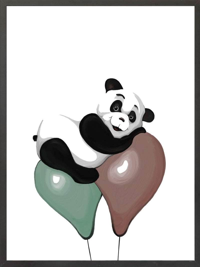 Panda På Balloner Børneplakat