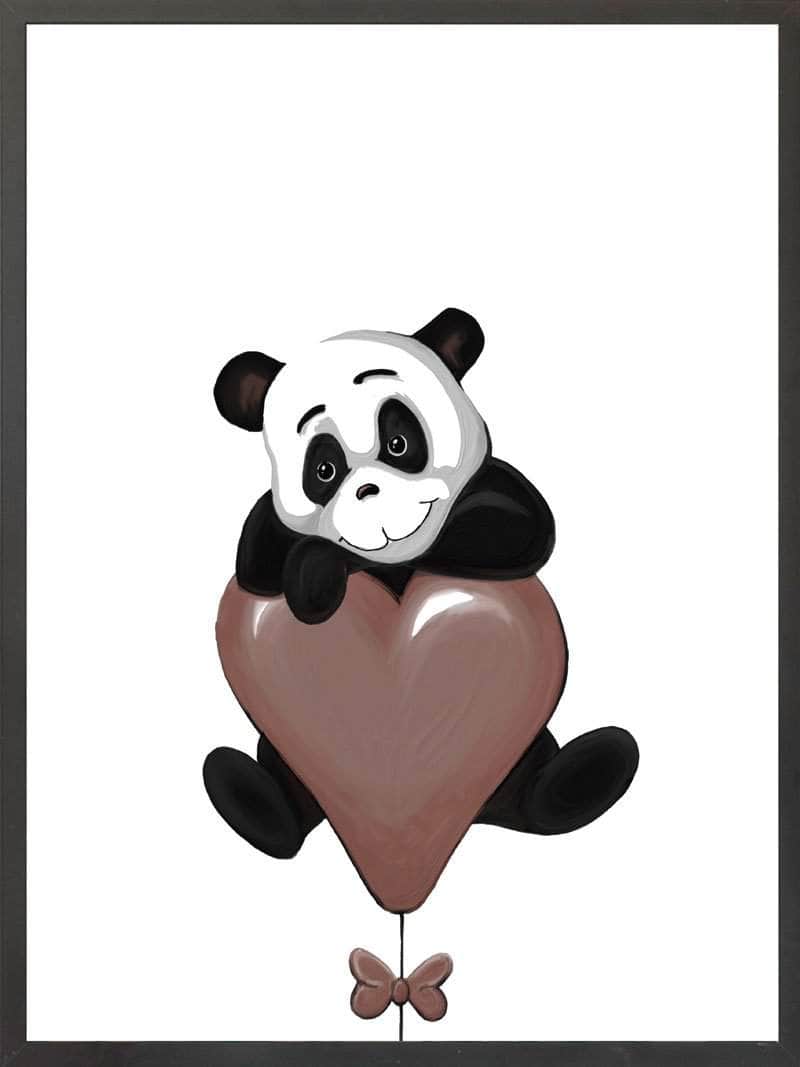 Panda På Hjerte Børneplakat