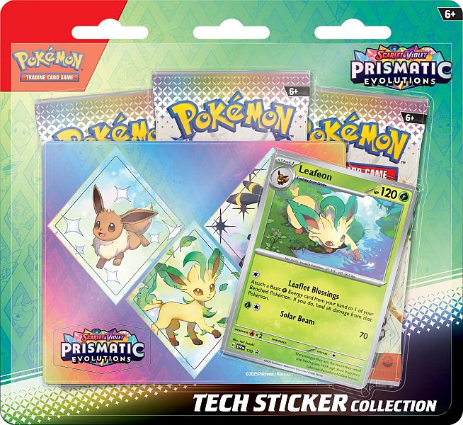 Pokemon Blister Pack Scarlet   Violet: Prismatic Evolutions Tech Sticker Collection Blister: Leafeon    Boosters