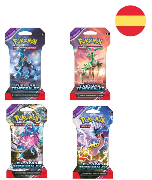 Pokemon Booster Pakke Spansk Spanish Sv05 Scarlet   Violet: Temporal Forces Sleeved Booster Pack  Quot Cardboard   Pap Blister Quot