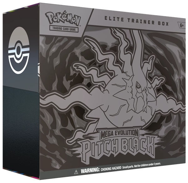 Pokemon Mega Evolution: Pitch Black Elite Trainer Box  Mega Darkrai Zarude  Boks Med   Boosters  Promokort   Tilbeh 195 184