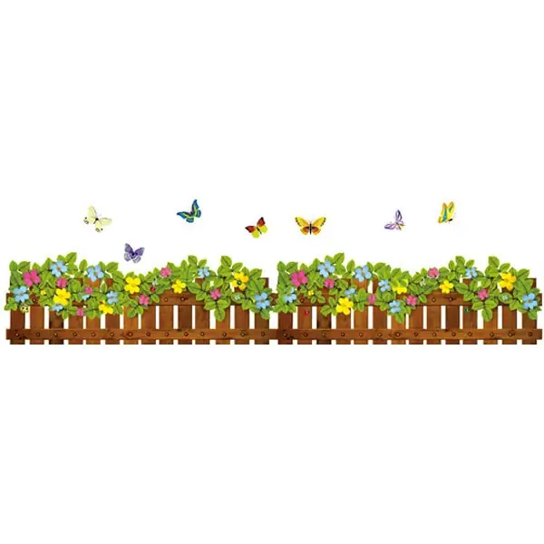 Rigtig Fint Blomsterhegn  Flot Wallsticker Med Hegn  Blomster Mm