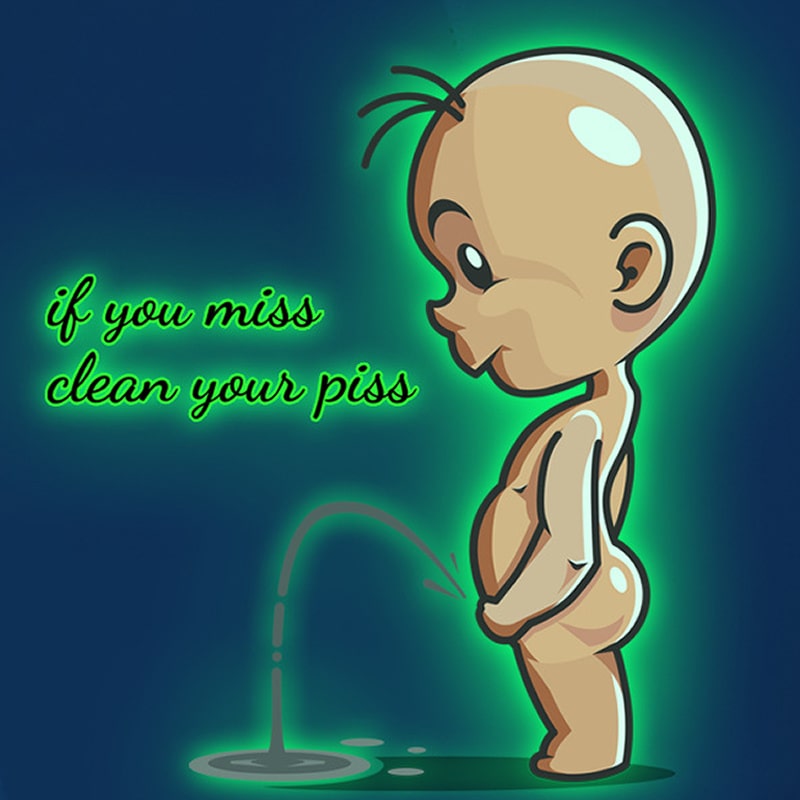 Selvlysende Toilet Skilt  Toilet Wallsticker Med Mange Muligheder  If You Miss Clean Your Piss