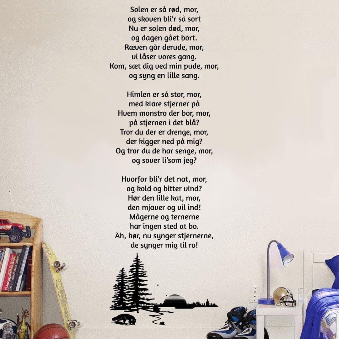 Solen Er Så Rød  Mor Wallsticker