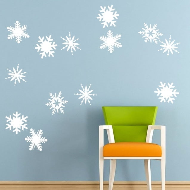 10 Stk Snefnug Wallsticker