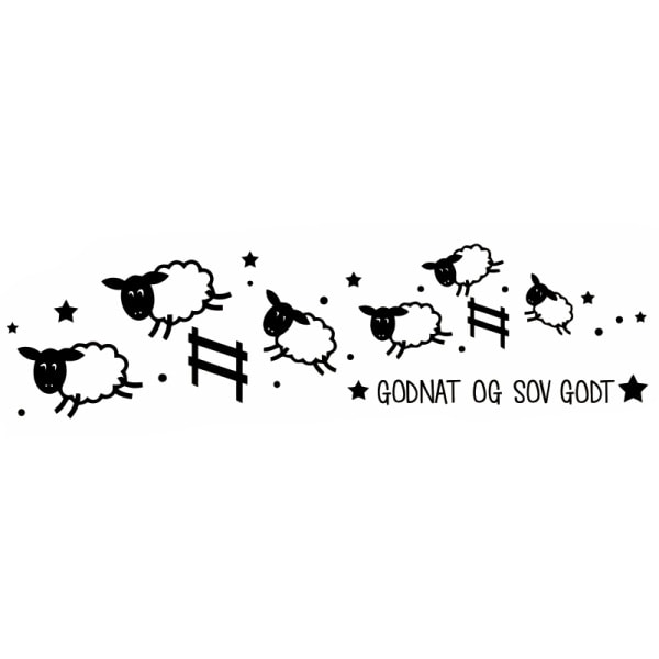 Tælle Får Wallsticker  Godnat Og Sov Godt  35x130cm