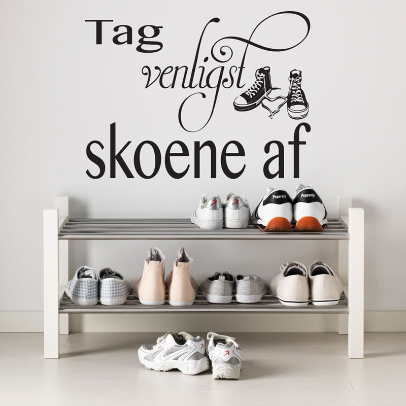 Tag Venligst Skoene Af Wallsticker