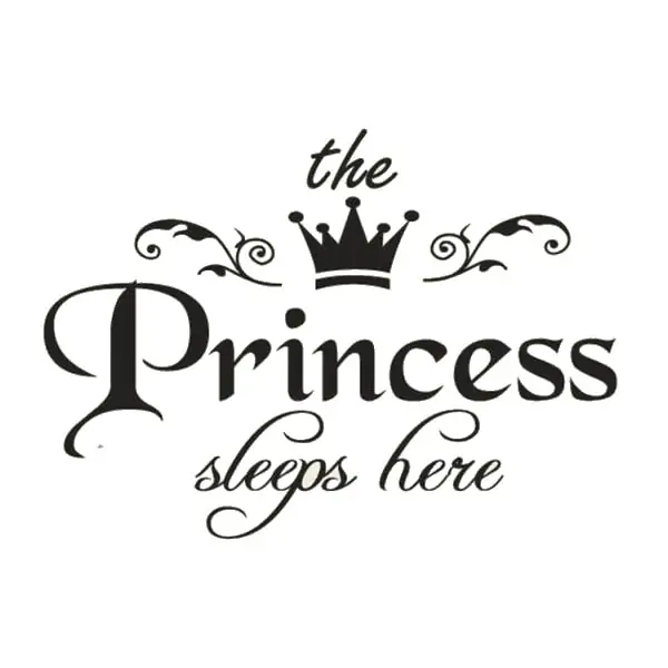The Princess Sleeps Here  Flot Wallsticker Til Prinsessen