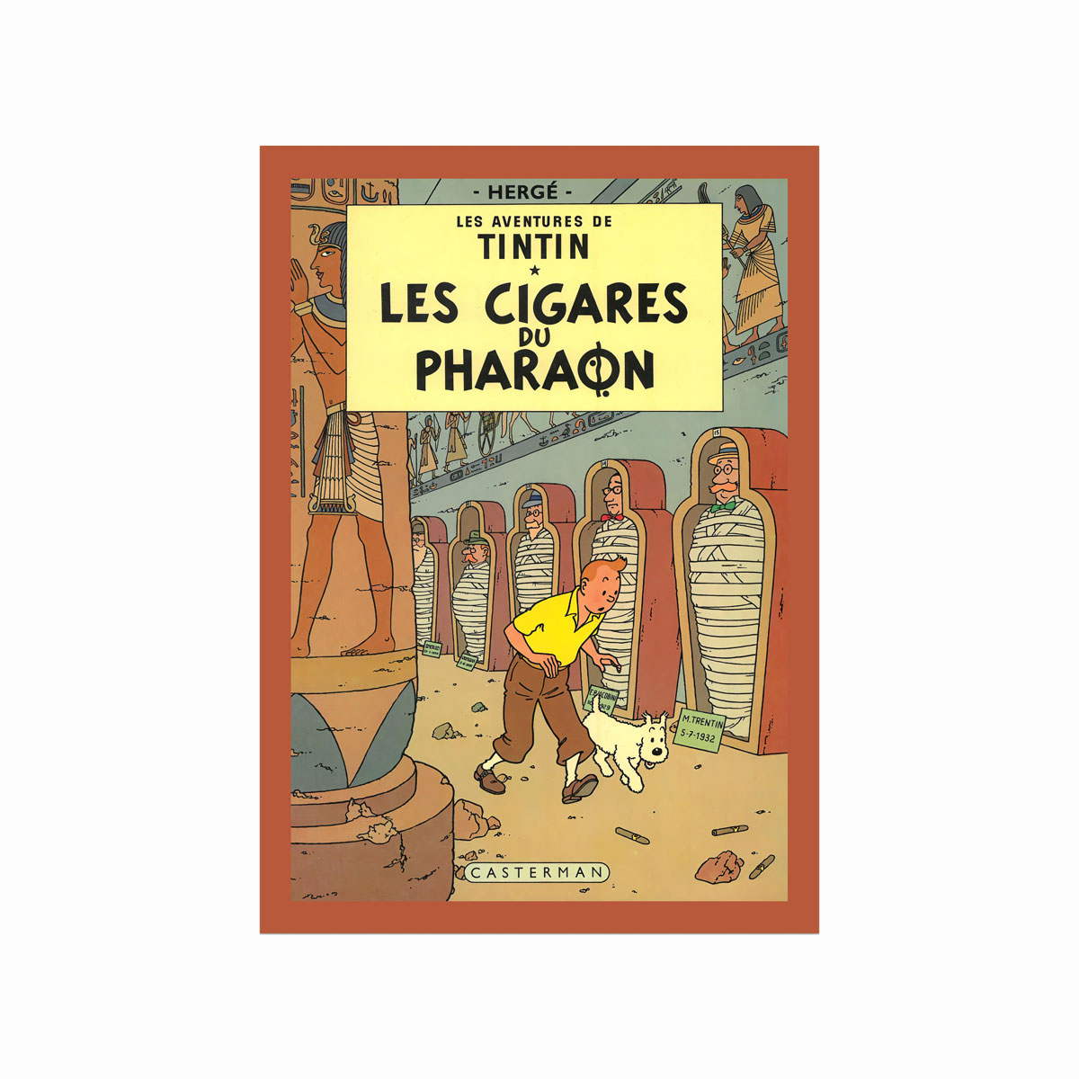 Tintin Plakat  Les Cigares Du Pharaon  1934