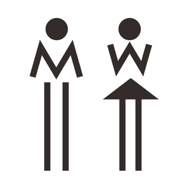 Toilet Skilt Med To Tændstik Figurer       19x13cm