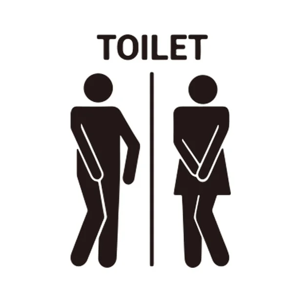 Toilet Skilt     Sjov Toilet Wallsticker  19x28cm
