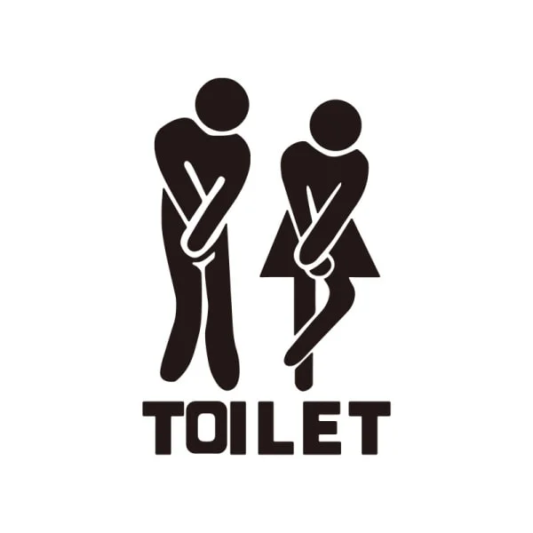 Toilet Skilt     Sjov Toilet Wallsticker  20x30cm