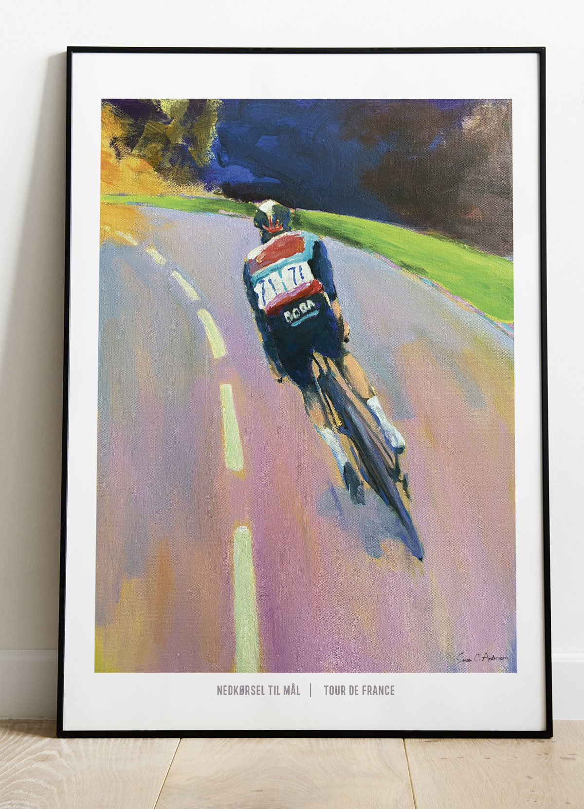 Tour De France-plakat  Nedkørsel Mod Mål 21   29    A4  Kr  199 -