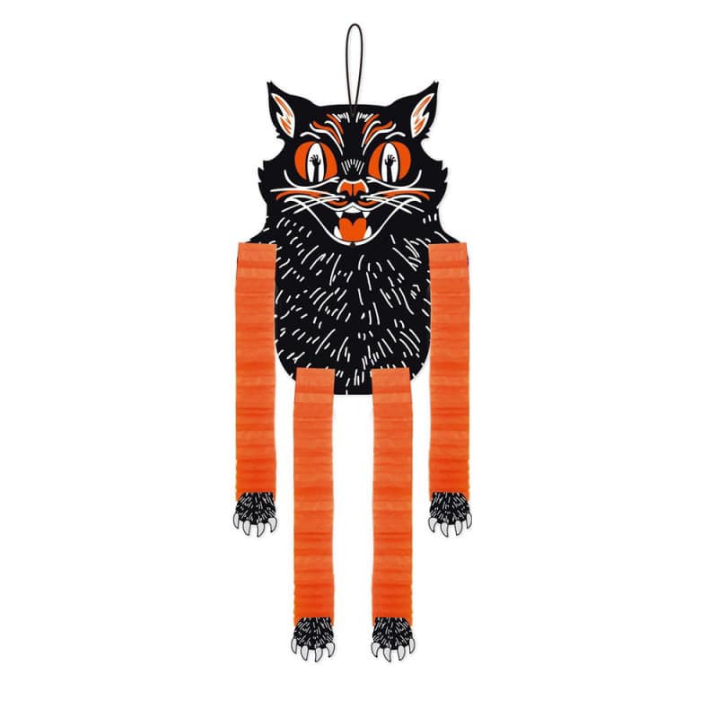 Uhyggelig Halloween Honeycomb  Dekoration Til Halloween  Sort Kat